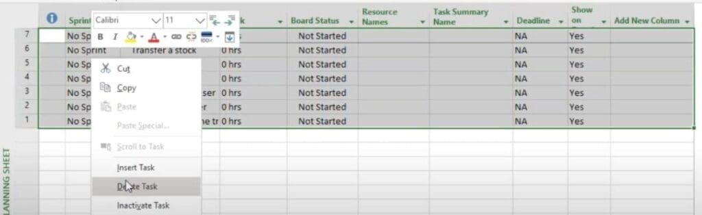 Deleting multiple items from your backlog