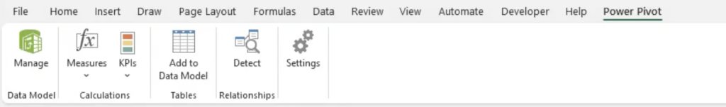 Option to Manage Data in a Data model